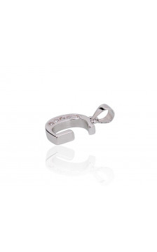 Silver pendant 2301838(PRh-Gr)_CZ, Silver 925°, Rhodium (Plating), Zirkons