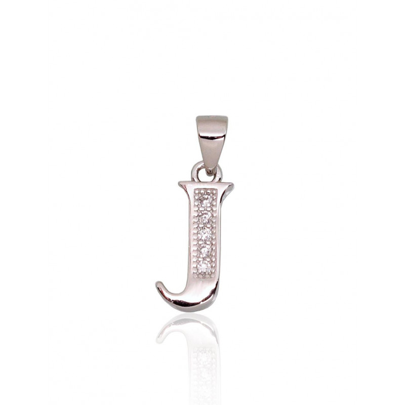 Silver pendant 2301841(PRh-Gr)_CZ, Silver 925°, Rhodium (Plating), Zirkons