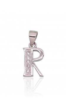Silver pendant 2301848(PRh-Gr)_CZ, Silver 925°, Rhodium (Plating), Zirkons