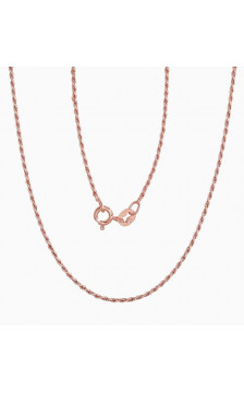 Silver chain Rope 1,1 mm 2400057(PAu-R), Silver 925°, red gold (Plating)