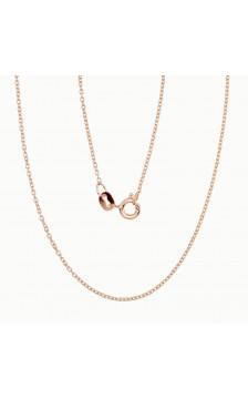 Silver chain Anchor round 1 mm 2400061(PAu-R), Silver 925°, red gold (Plating)