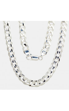 Silver chain Curb 6.9 mm , diamond cut 2400063, Silver 925°