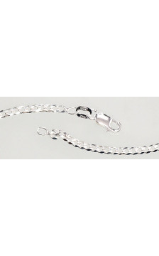 Silver chain Curb 2.5 mm , diamond cut 2400073, Silver 925°