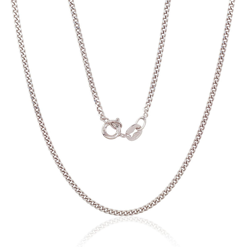 Silver chain Curb 2 mm , diamond cut 2400136(PRh-Gr), Silver 925°, Rhodium (Plating)