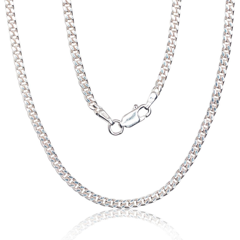 Silver chain Curb 2.2 mm , diamond cut 2400138, Silver 925°