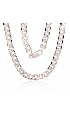 Silver chain Curb 6 mm , diamond cut 2400146, Silver 925°