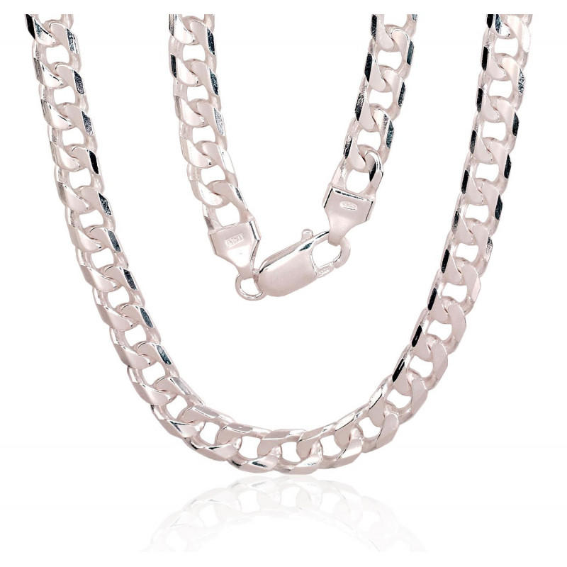 Silver chain Curb 6 mm , diamond cut 2400146, Silver 925°