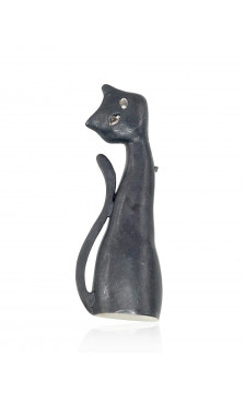 Silver brooch 2920112(Matt+POx-MattBk)_SV, Silver 925°, oxide (Plating), Crystals