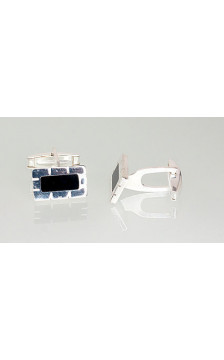 Silver cufflinks 2940031_ML-BK, Silver 925°, Jewelery enamel