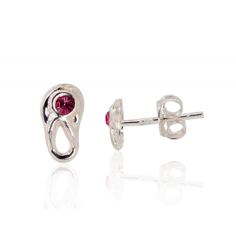 Silver stud earrings 2203300(POx-Bk)_CZ-PI, Silver 925°, oxide (Plating), Zirkons