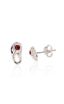 Silver stud earrings 2203300(POx-Bk)_CZ-R, Silver 925°, oxide (Plating), Zirkons
