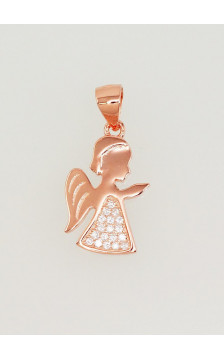 Silver pendant 2301673(PAu-R)_CZ, Silver 925°, red gold (Plating), Zirkons