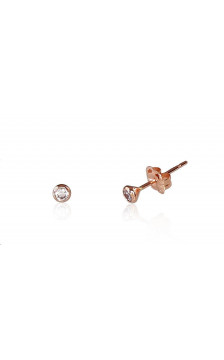 Gold classic studs earrings 1200439(Au-R)_CZ, Red Gold 585°, Zirkons
