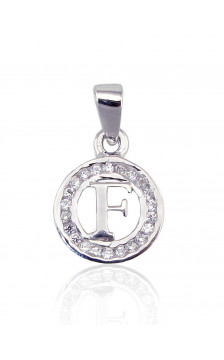 Silver pendant 2300327(PRh-Gr)_CZ, Silver 925°, Rhodium (Plating), Zirkons