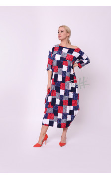 Viscose TAFFI dress dark squares 6
