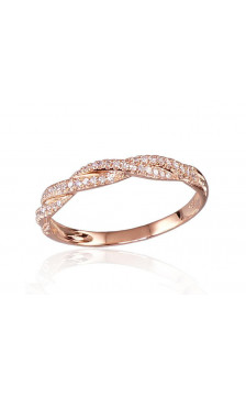 Gold ring 1100122(Au-R)_DI, Red Gold 585°, Diamonds