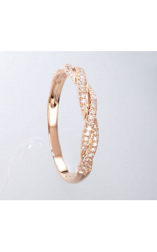 Gold ring 1100122(Au-R)_DI, Red Gold 585°, Diamonds