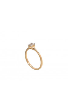 Gold ring 1100288(Au-Y+PRh-W)_DI, Yellow Gold 585°, Rhodium (Plating) , Diamonds