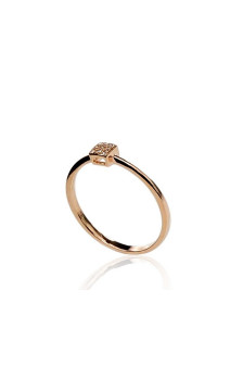 Gold ring 1100290(Au-R)_DI, Red Gold 585°, Diamonds