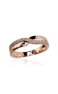 Gold ring 1100293(Au-R)_DI, Red Gold 585°, Diamonds