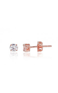 Gold classic studs earrings 1200485(Au-R)_CZ, Red Gold 585°, Zirkons