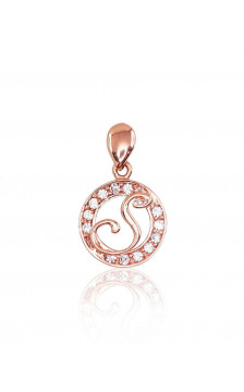 Gold pendant 1300139(Au-R)_CZ, Red Gold 585°, Zirkons