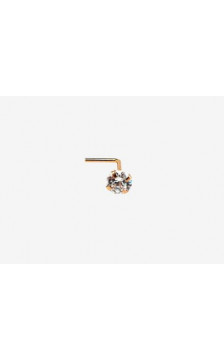 Gold piercing for nose 1930009(Au-R)_CZ, Red Gold 585°, Zirkons